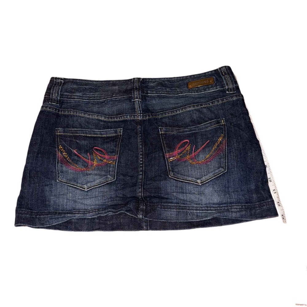 Denim Mini Skirt with embroidery
